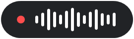 Evoo's pill on Windows while listening: a red dot and moving bars